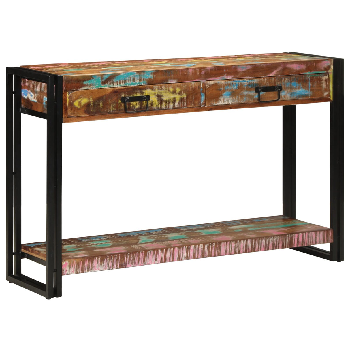 Console Tafel Meerkleurig 120x33x75 cm Massief Hout Gerecycled