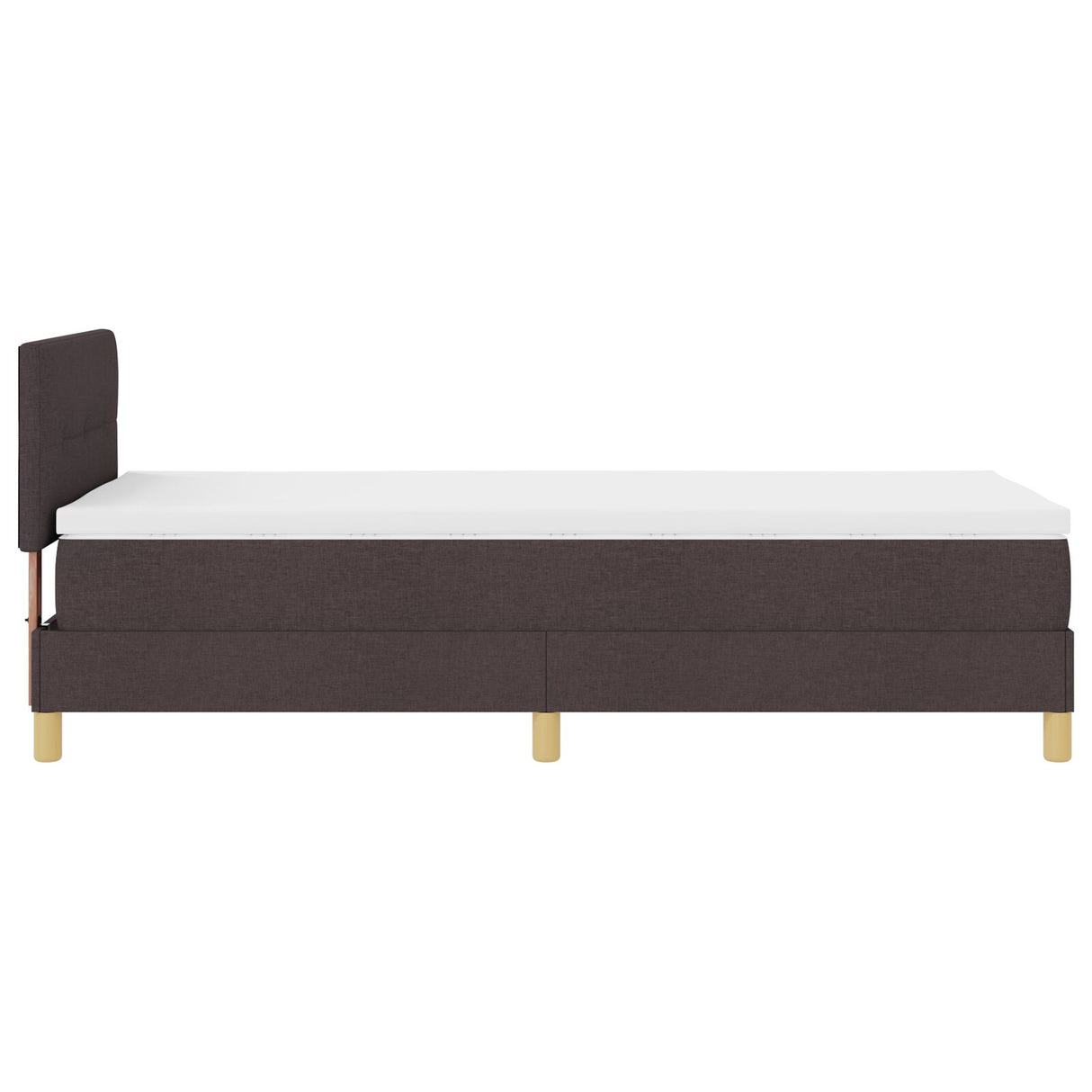 Boxspring Bed met Matras & LED Donkerbruin 90x190 cm Stof