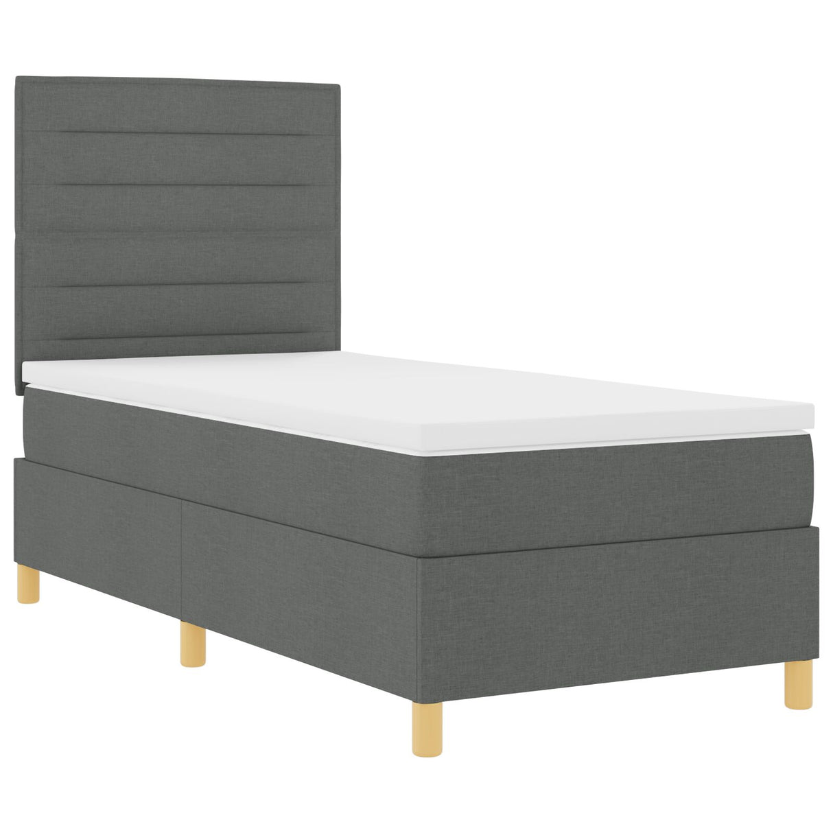 Boxspring Bed met Matras & LED Donkergrijs 90x190 cm Stof