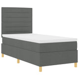 Boxspring Bed met Matras & LED Donkergrijs 90x190 cm Stof
