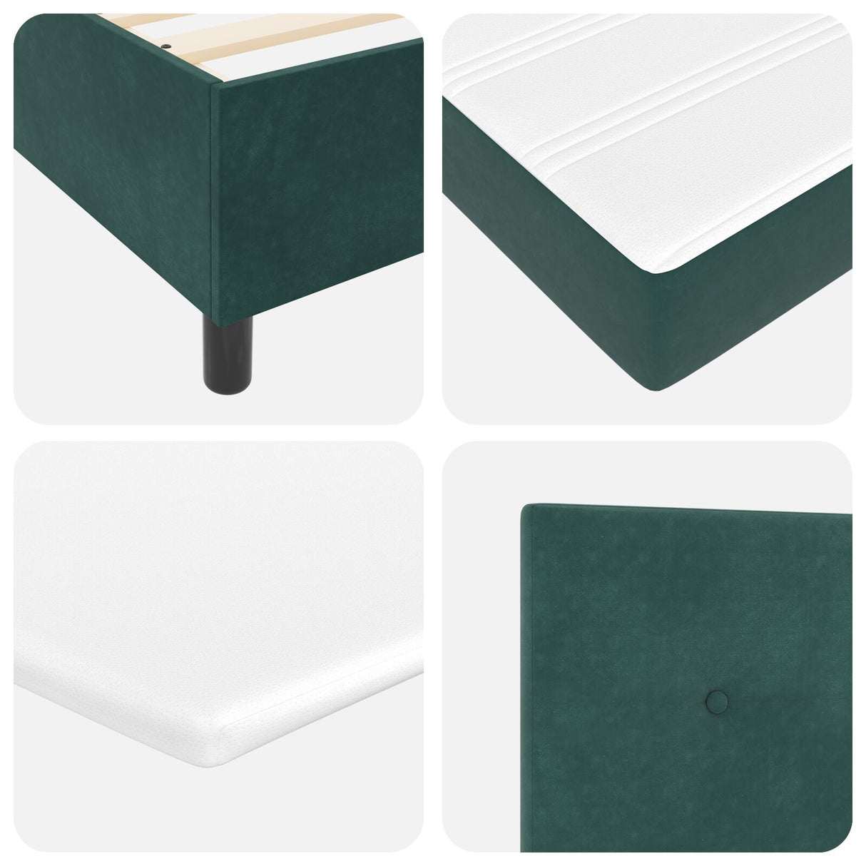 Boxspringbed met Matras Donkergroen Klein Dubbel Velvet