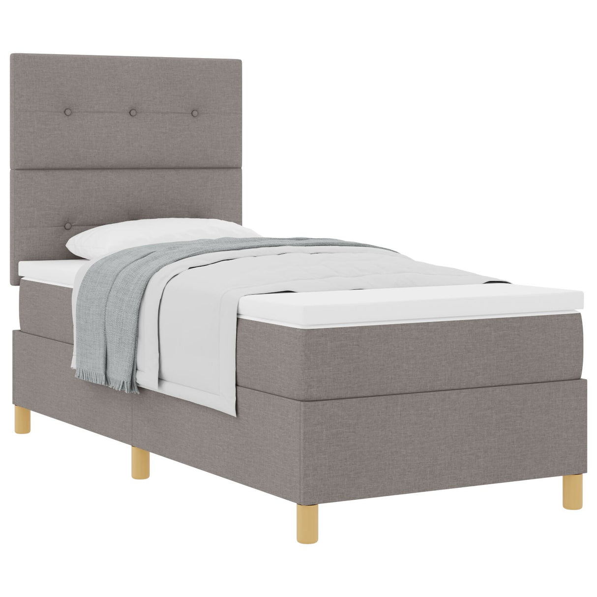 Boxspringbed met matras Taupe Eenpersoons Stof