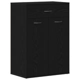 Schoenenkast Zwart Eikenhout 60x35x84 cm Gelaagd Hout