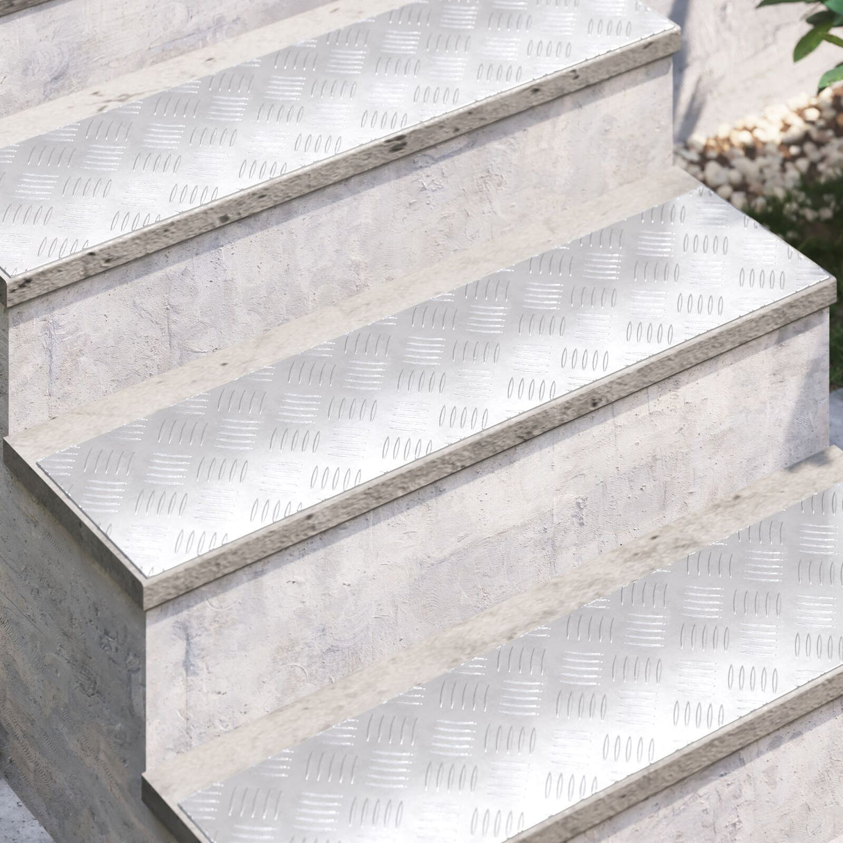 Aluminium Checker Platen 4 stuks Anti-Slip 80x20 cm
