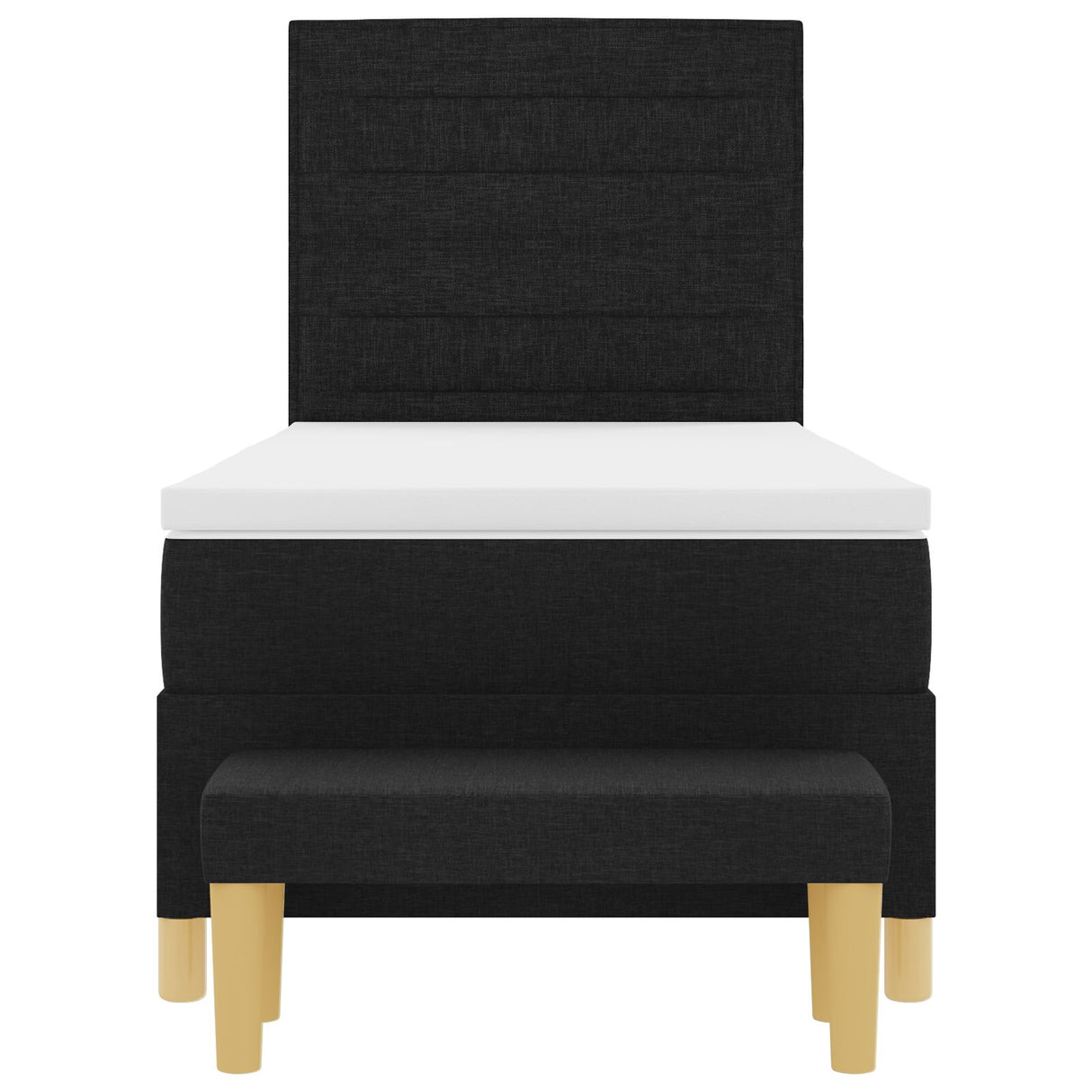 Bedframe met Matras Set van 2 Zwart Stof 90 x 190 cm Bedframe