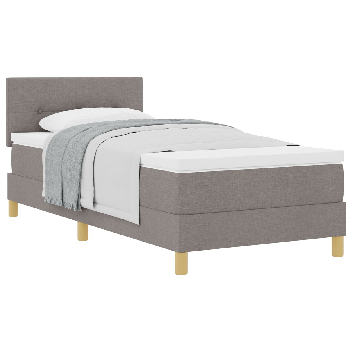 Boxspringbed met Matras Taupe 80x200 cm Stof