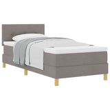 Boxspringbed met Matras Taupe 80x200 cm Stof