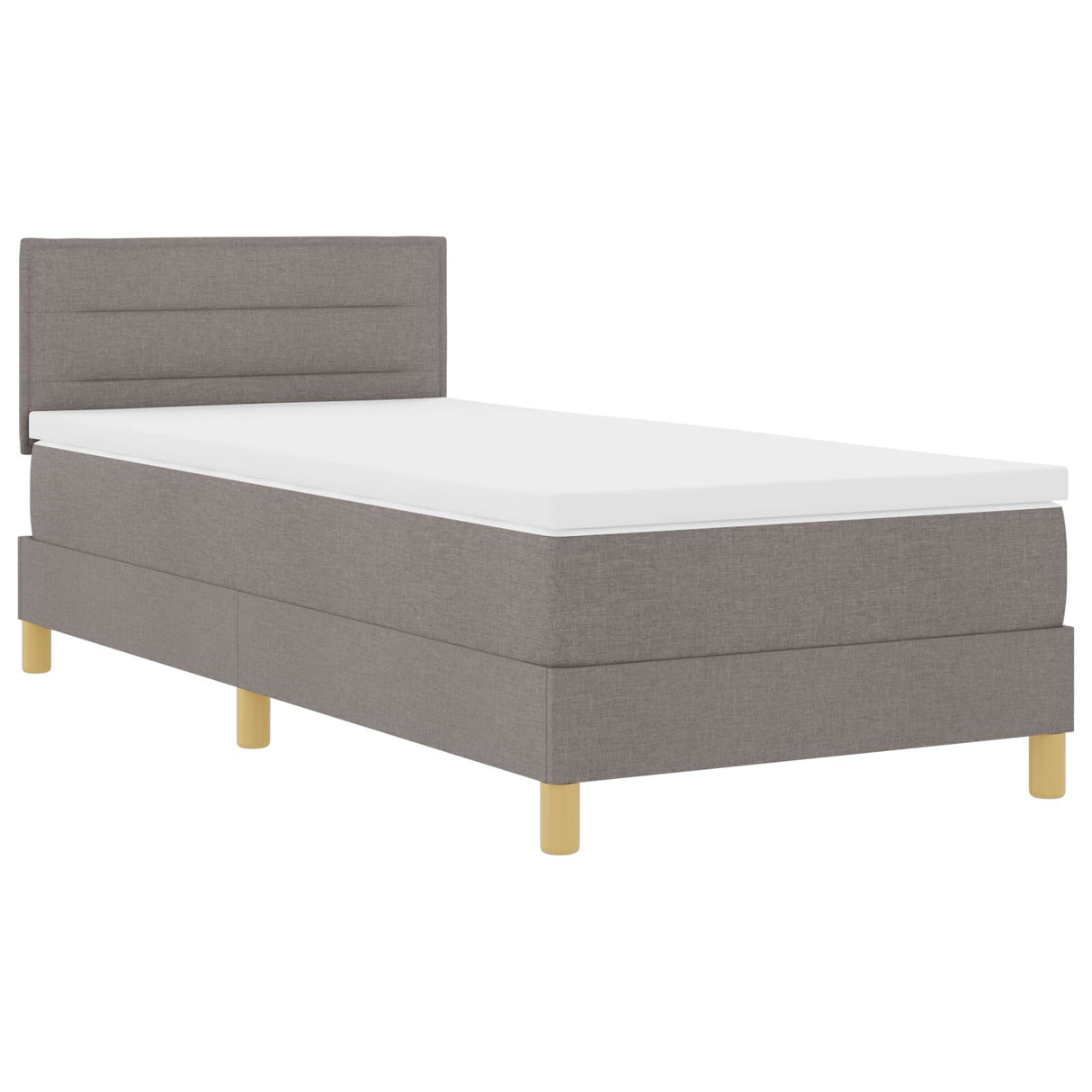 Boxspring Bed met Matras Taupe 90x190 cm Stof