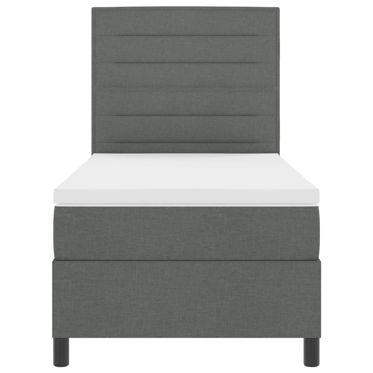 Boxspringbed met matras Donkergrijs Eenpersoonsstof