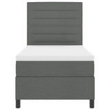 Boxspringbed met matras Donkergrijs Eenpersoonsstof