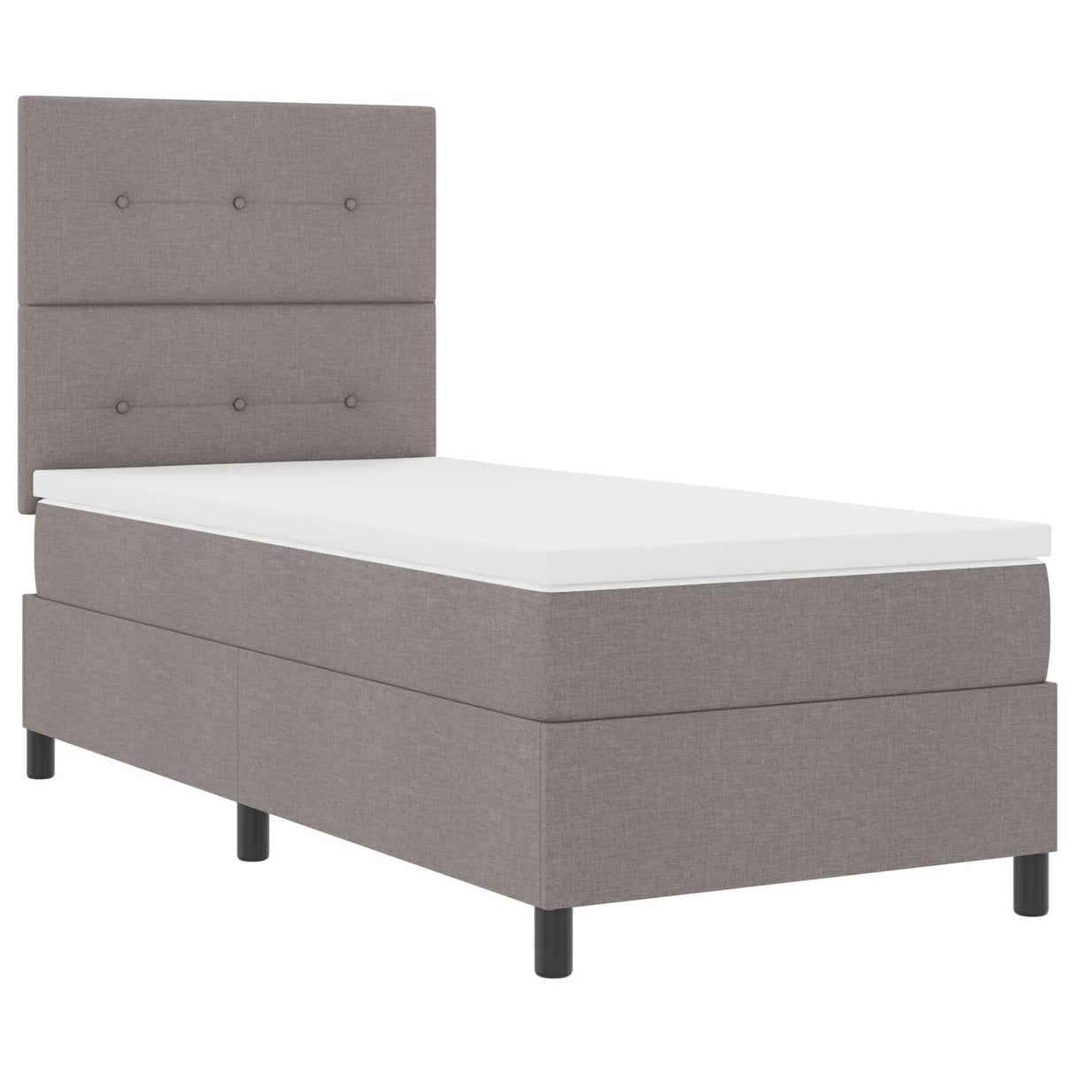 Boxspring Bed met Matras Taupe Eenpersoons Stof