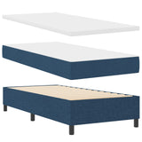 Boxspring Bed met Matras Blauw Eenpersoons Stof