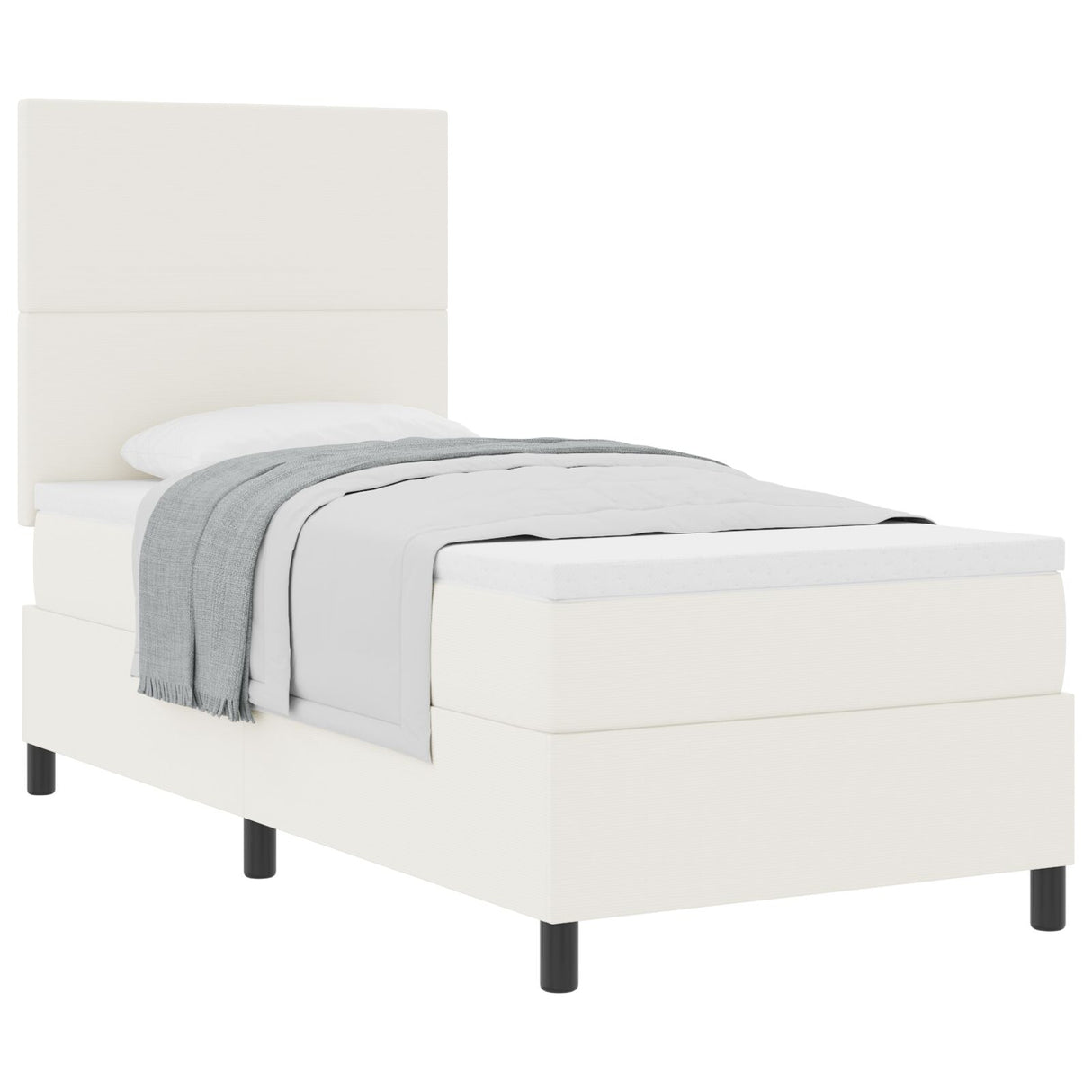 Boxspringbed met Matras Crème 80x200 cm Corduroy Stof