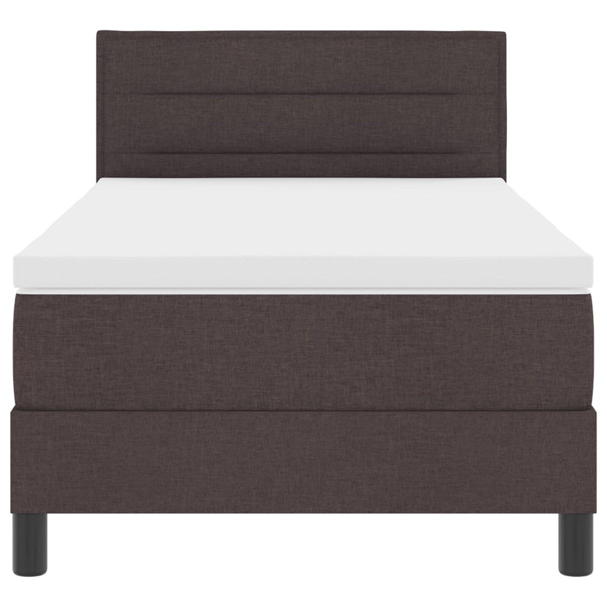 Bedframe met Matras Donkerbruin, Wit Stof 90 x 190 cm Bedframe