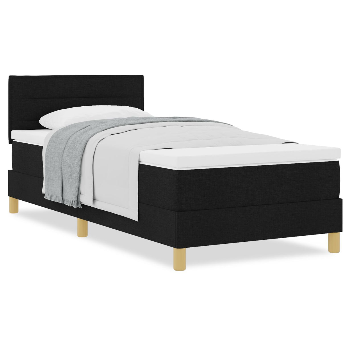 Boxspringbed met Matras Zwart 80x200 cm Stof