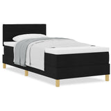 Boxspringbed met Matras Zwart 80x200 cm Stof