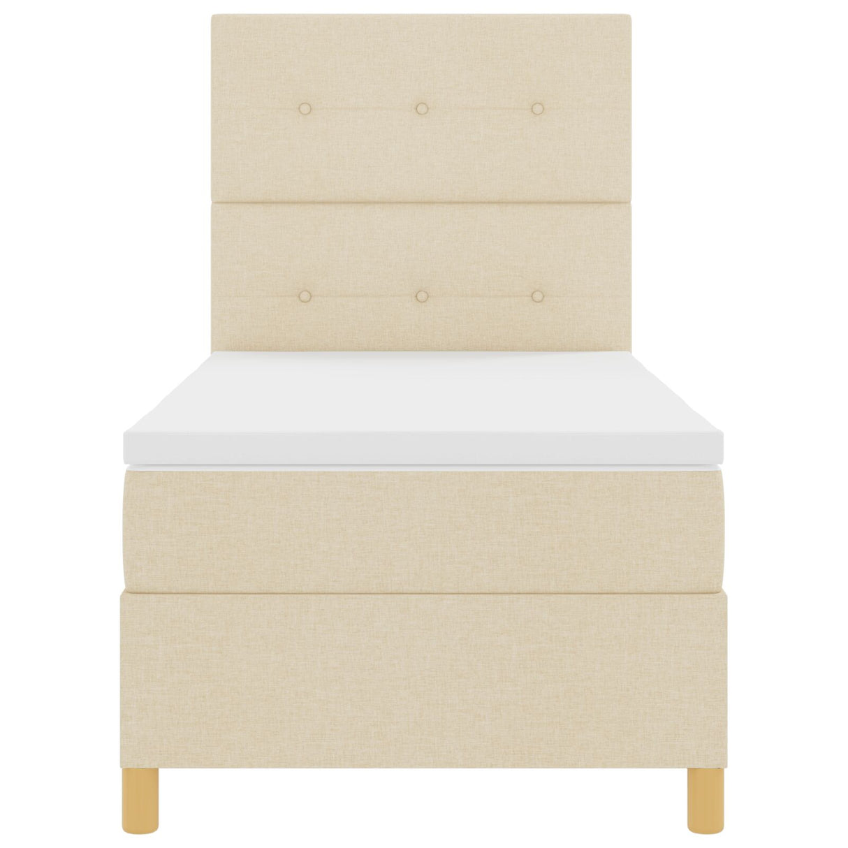 Boxspringbed met matras crème eenpersoons stof
