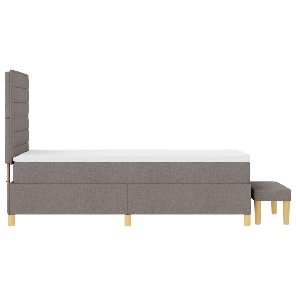 Boxspringbed met Matras & Bank Taupe 80x200 cm Stof