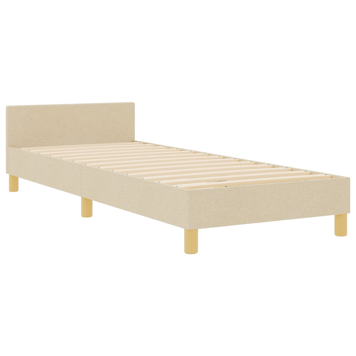 Bedframe - Crème, 90x200 cm, Stof