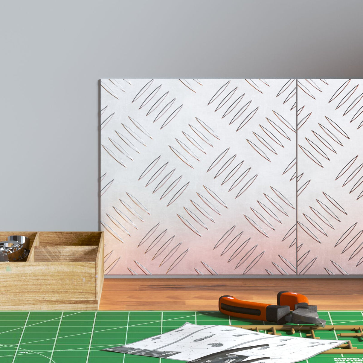 Aluminium Checker Plates 2 pcs Anti-slip 20x20 cm