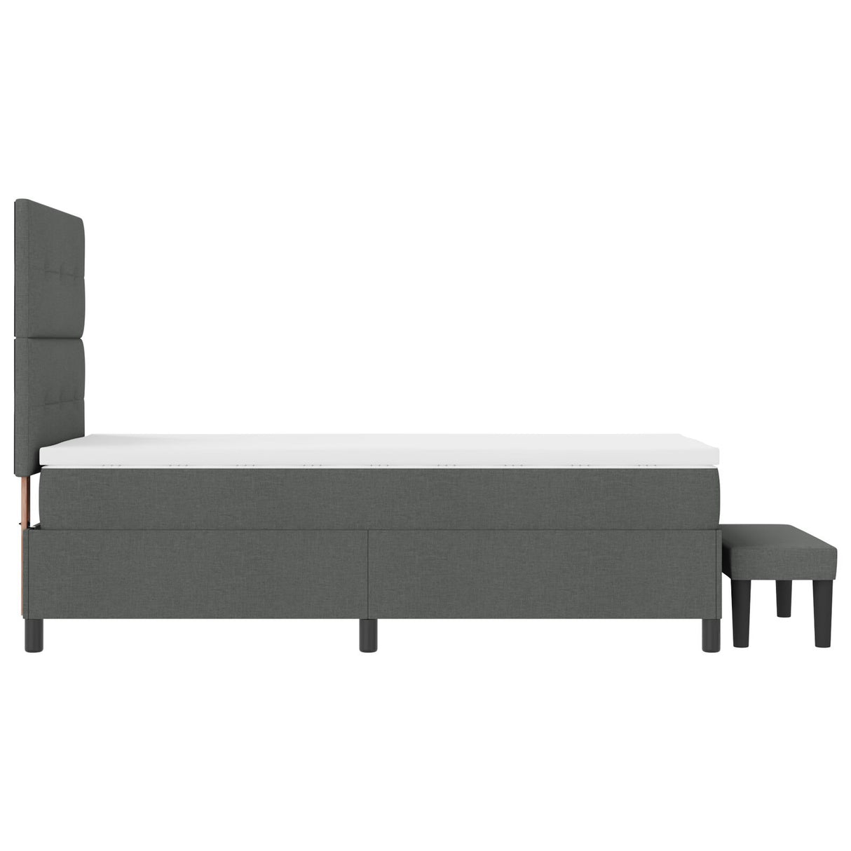 Boxspring Bed met Matras & Bank Donkergrijs 80x200 cm Stof