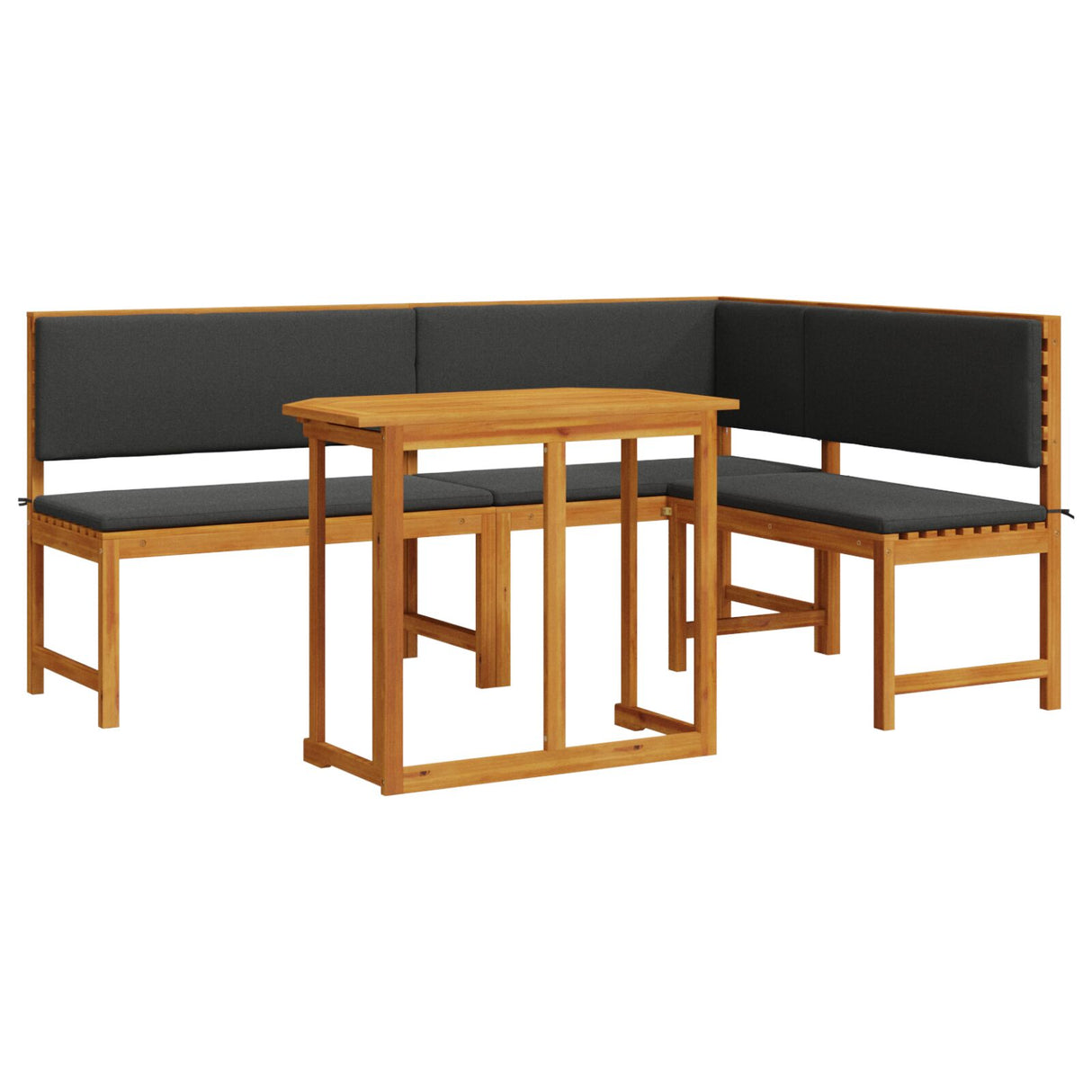 3-delige Tuin Bistro Set met Kussens van Massief Acaciahout