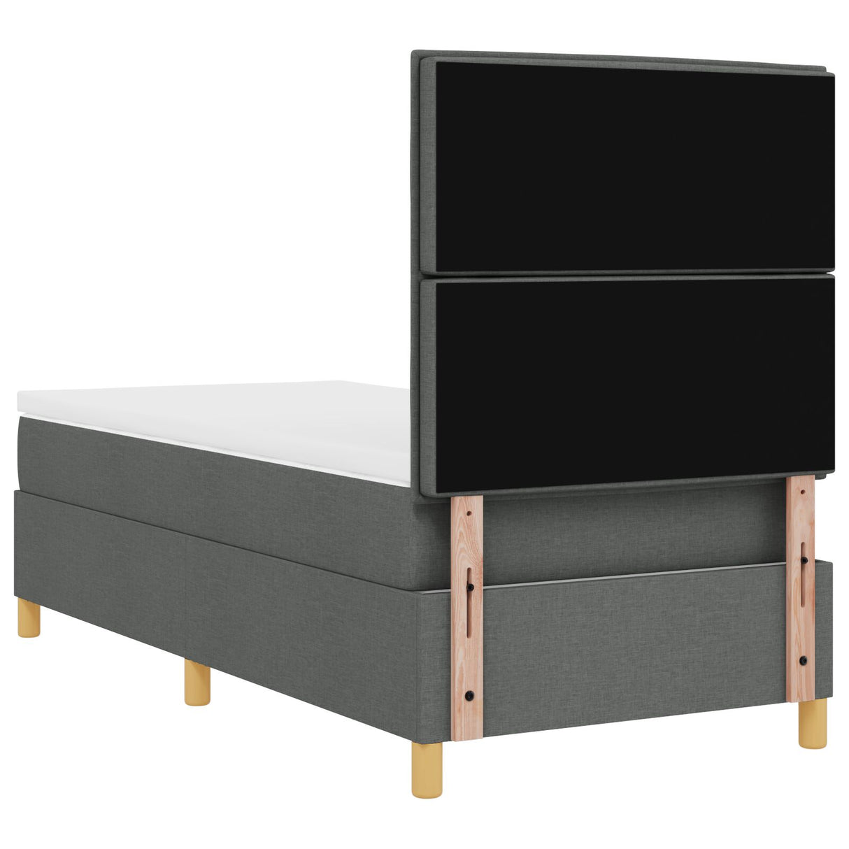 Boxspring Bed met Matras & LED Donkergrijs 90x190 cm Stof