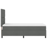 Boxspringbed met Matras Donkergrijs Eenpersoons Stof