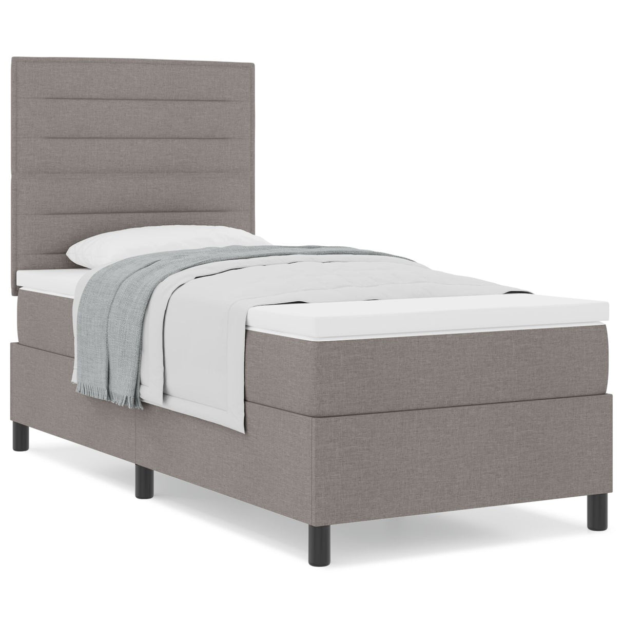 Boxspring Bed met Matras Taupe 80x200 cm Stof