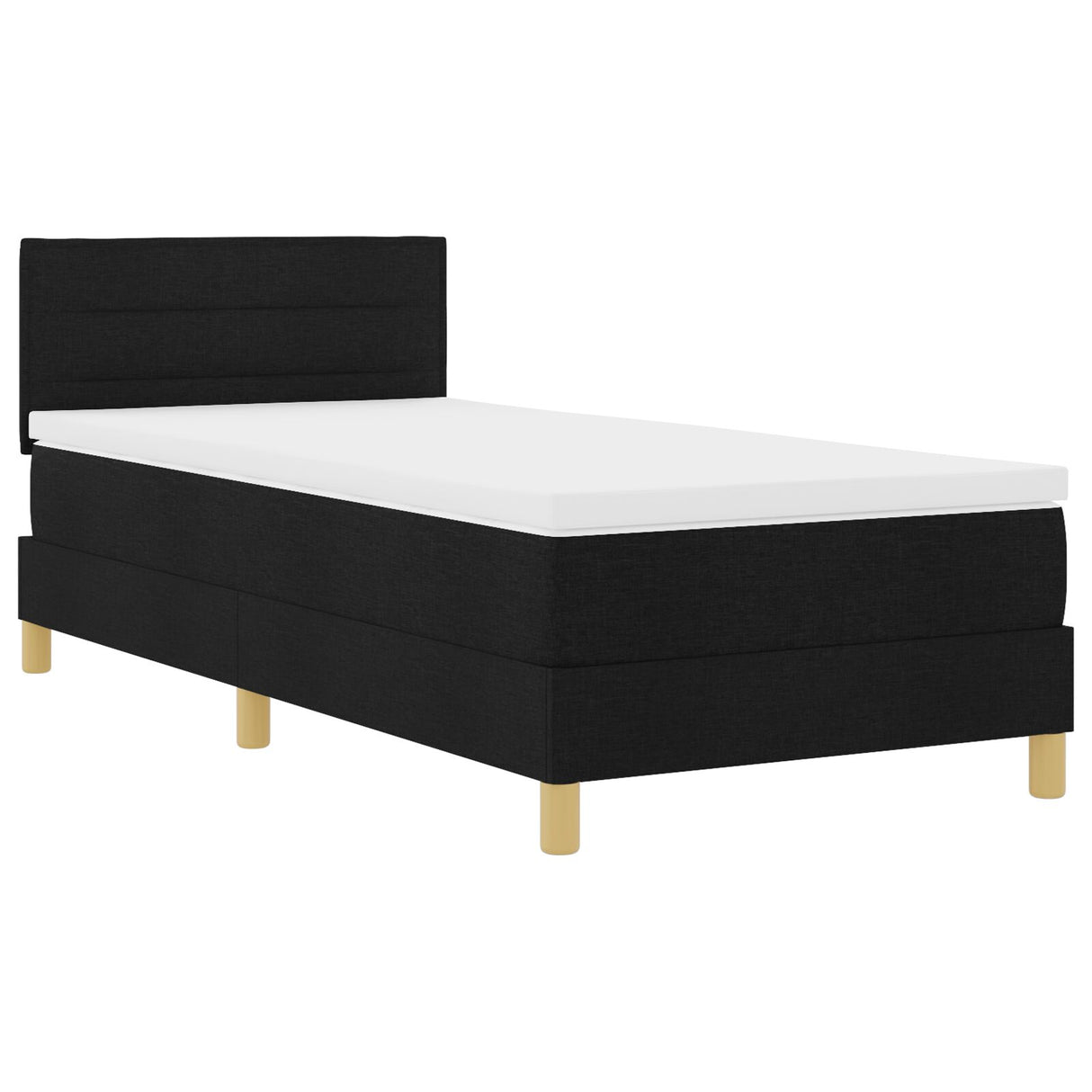 Boxspringbed met Matras Zwart 80x200 cm Stof