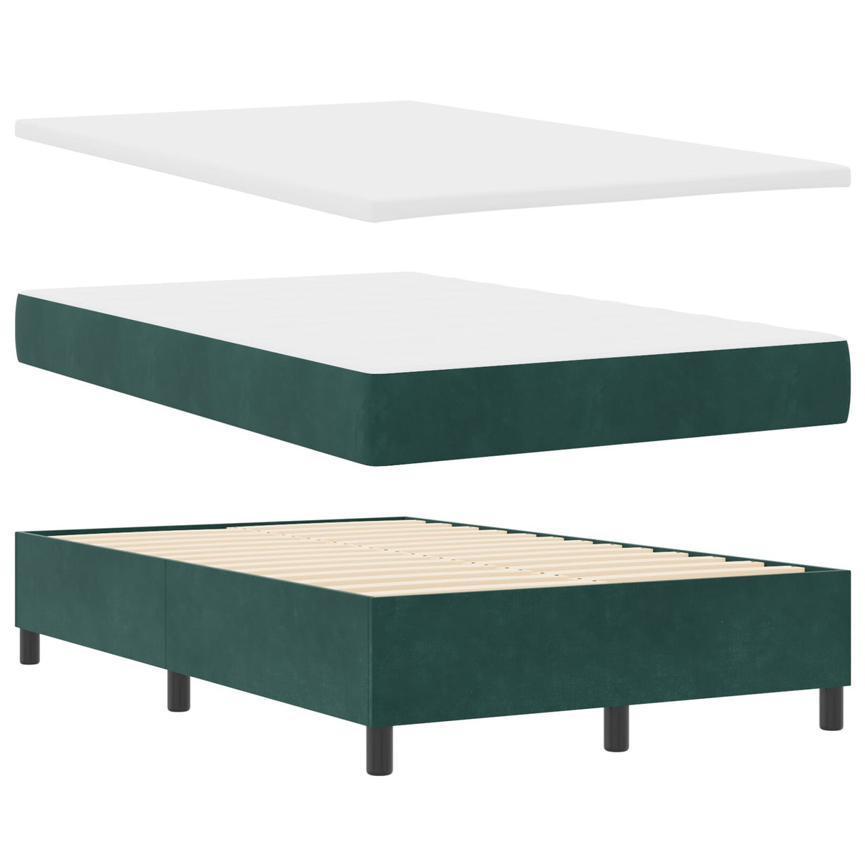 Boxspringbed met Matras Donkergroen Klein Dubbel Velvet