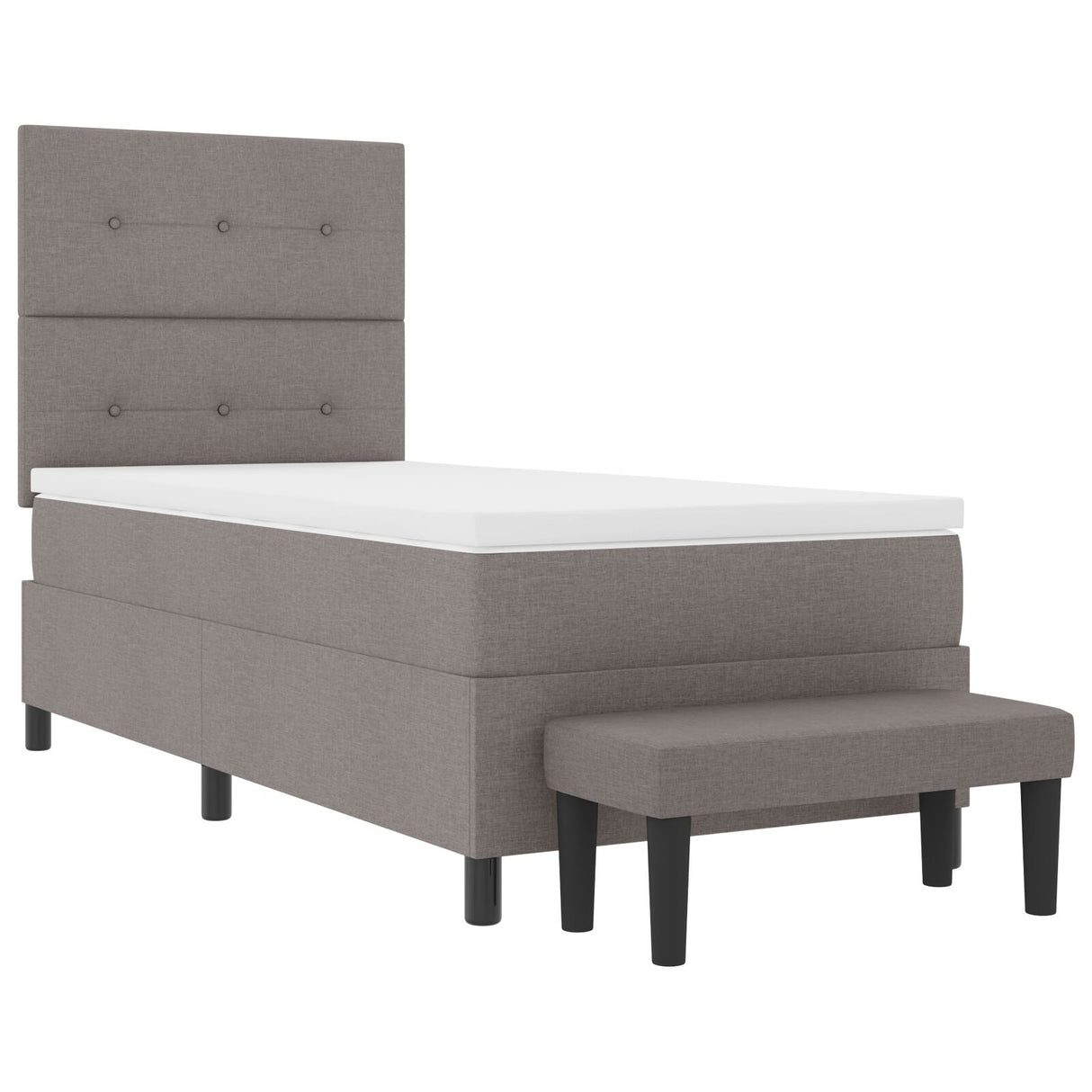 Boxspringbed met Matras & Bank Taupe 90x190 cm Stof