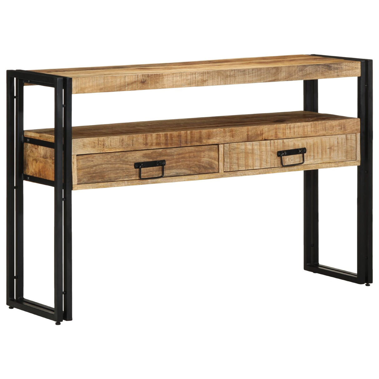 Eettafels Zwart 120x33x75 cm Massief Mango Hout en Metaal