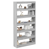 Boekenkast/Kamerdivider Zwart Eiken 100x30x198 cm Gemaakt van engineered hout