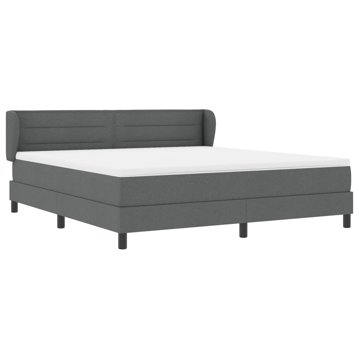 Boxspringbed met Matras Donkergrijs 180x200 cm Stof