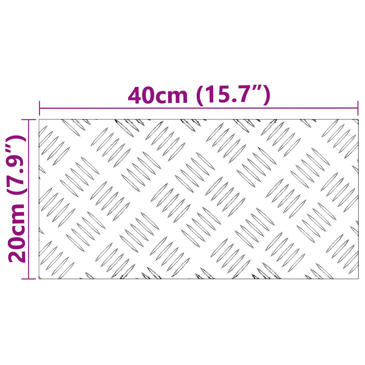 Aluminium Checker Platen 4 stuks Antislip 40x20 cm