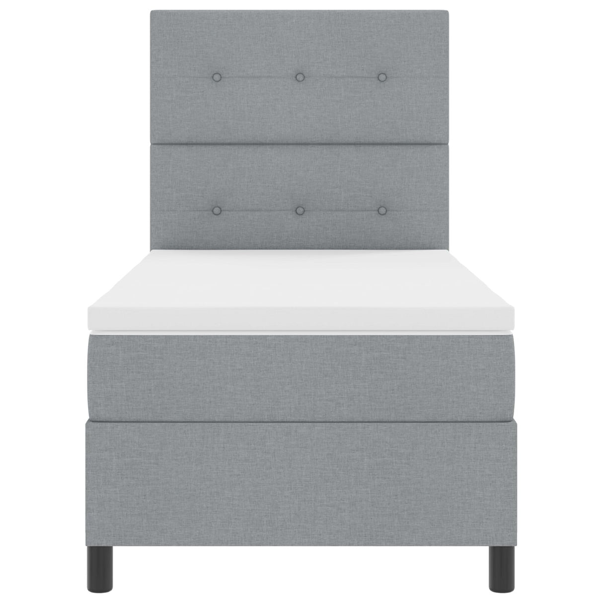 Boxspring Bed met Matras Lichtgrijs Eenpersoons Stof
