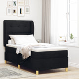 Bedframe met Matras Zwart Stof 90 x 190 cm Bedmatras