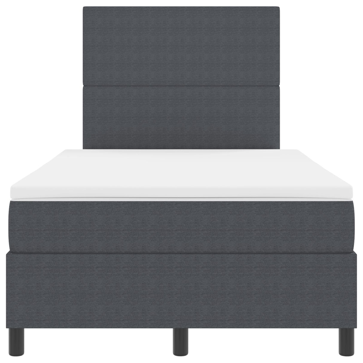 Boxspring Bed met Matras Donkergrijs Klein Tweepersoons Corduroy Stof