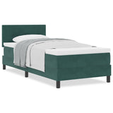 Boxspring Bed met Matras Donkergroen Eenpersoons Fluweel