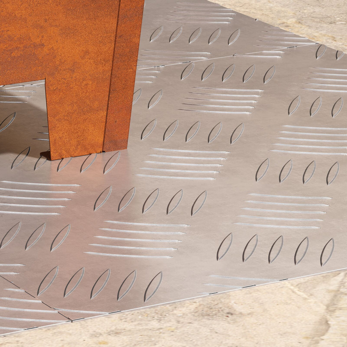 Aluminium Checker Platen 4 stuks Antislip 40x40 cm