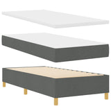 Boxspring Bed met Matras & LED Donkergrijs 90x190 cm Stof