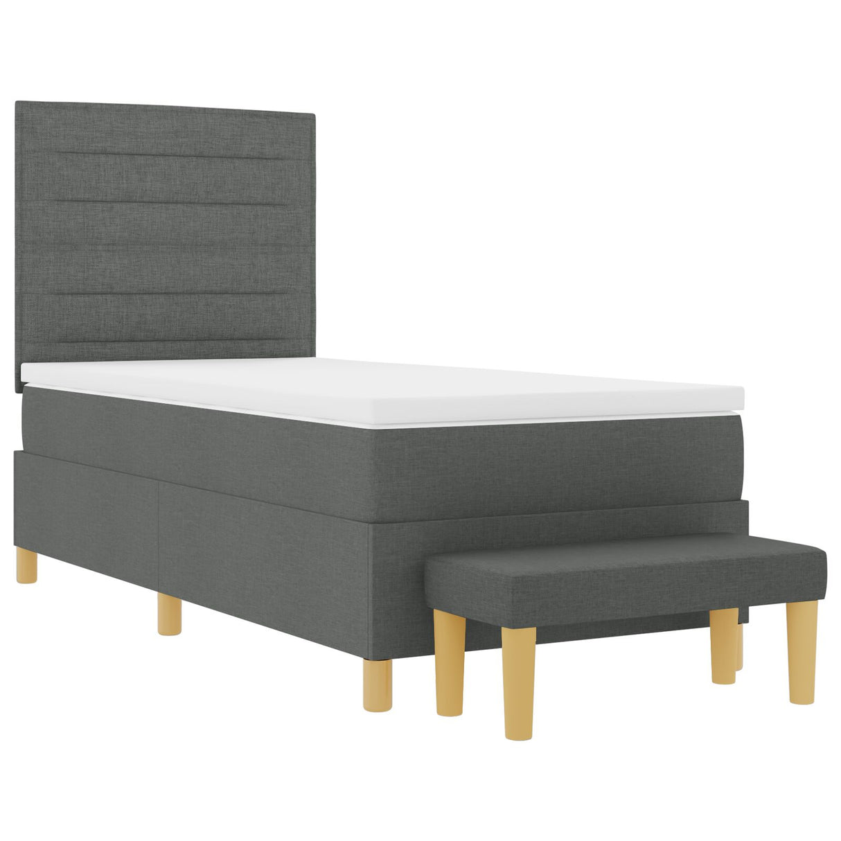 Boxspringbed met Matras & Bank Donkergrijs 80x200 cm Stof