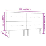 Hoofdbord Knop-Gestoffeerd Taupe 200 cm Stof