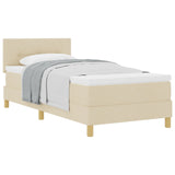 Boxspringbed met Matras Crème 90x190 cm Stof