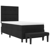 Boxspringbed met Matras & Bank Zwart 90x190 cm Stof