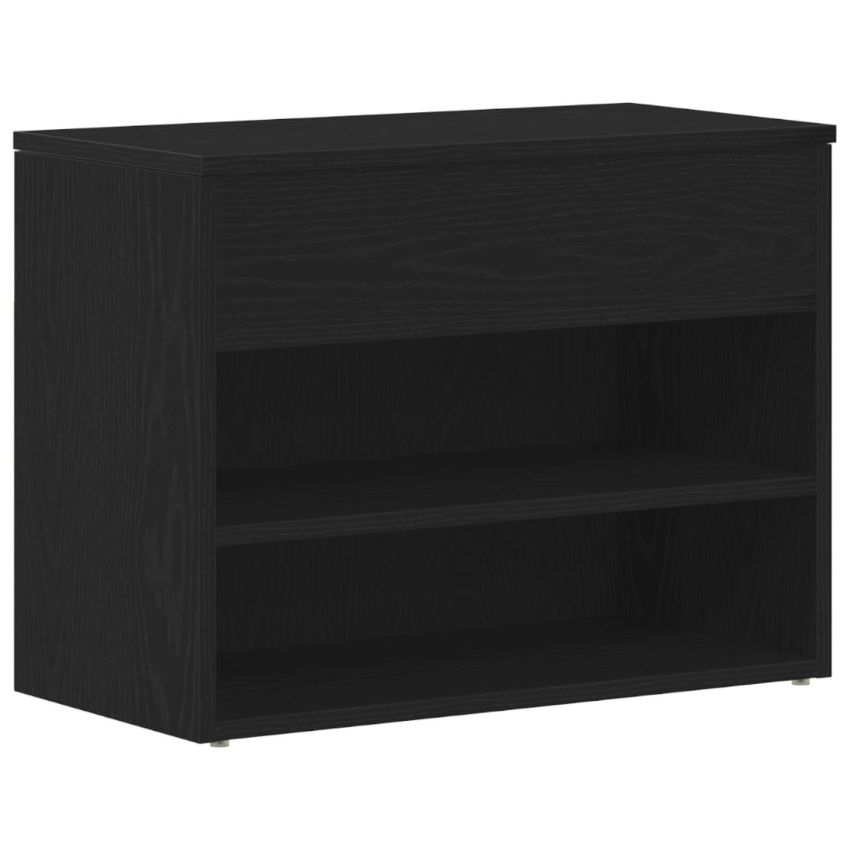 Halbank in Zwart Eiken, 60x30x45 cm, Geëngineerd Hout