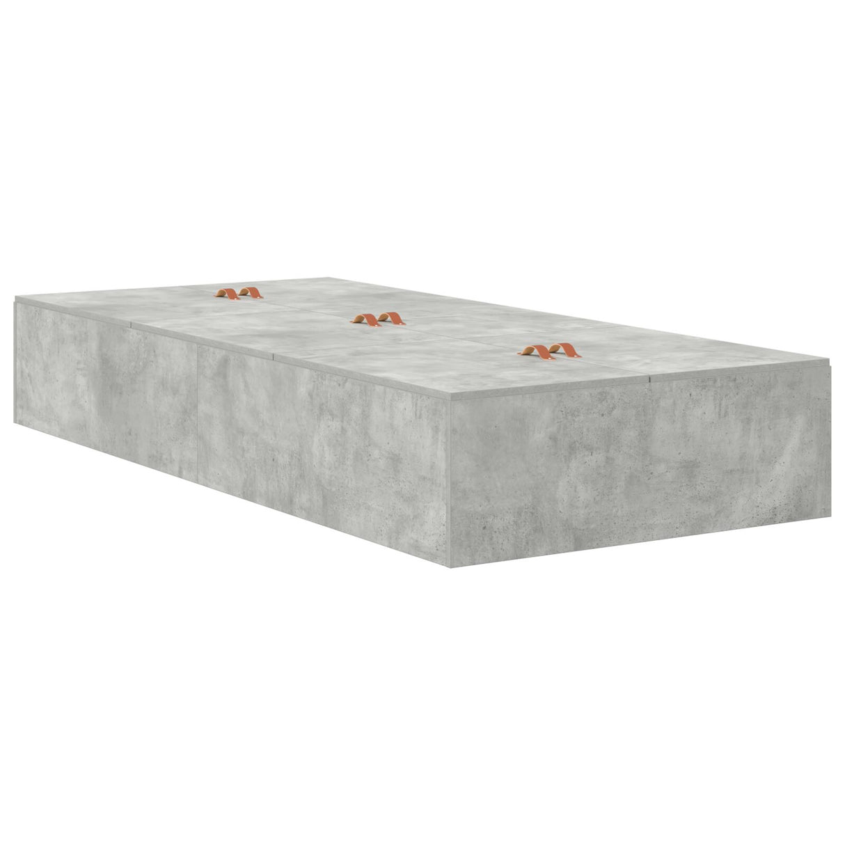 Bedframe Beton grijs Hout Duurzaam Opslagbedframe Rechthoekig
