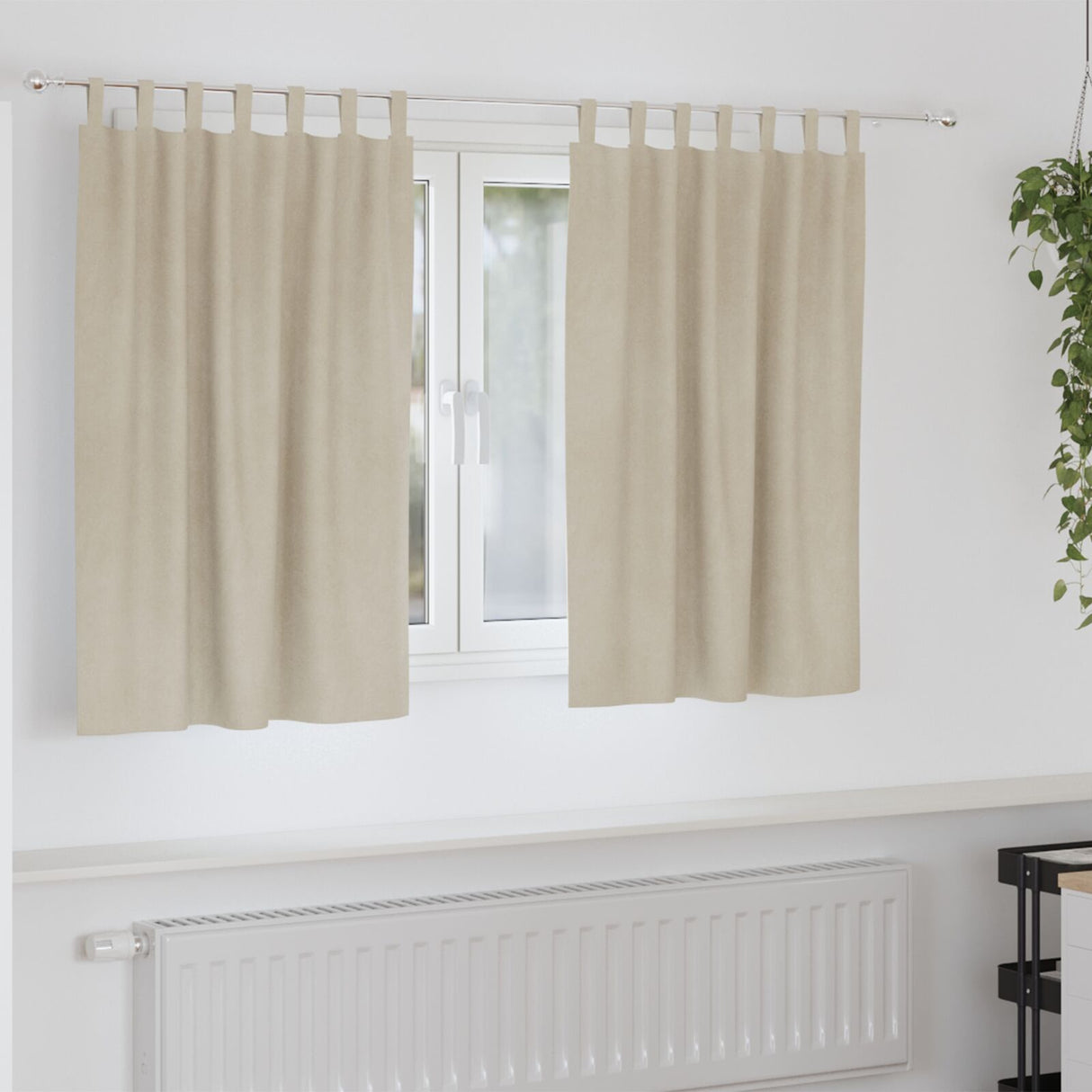 Blackout Gordijnen met Hanging Lussen 2 stuks Crème Velours