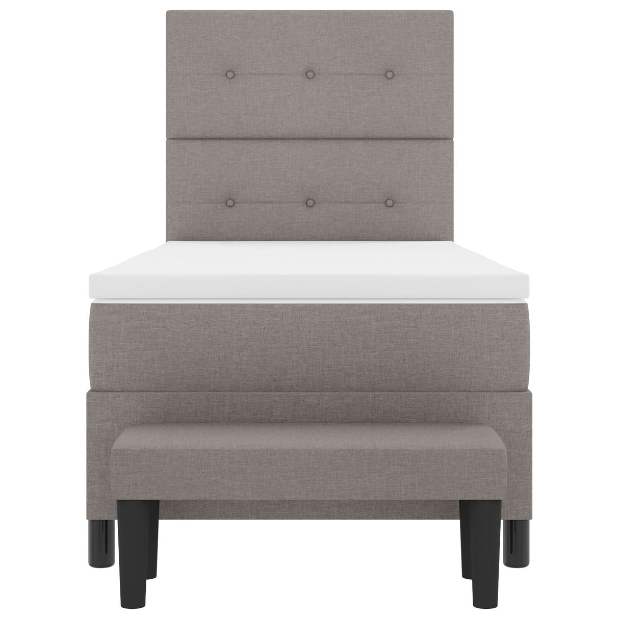 Boxspringbed met Matras & Bank Taupe 90x190 cm Stof